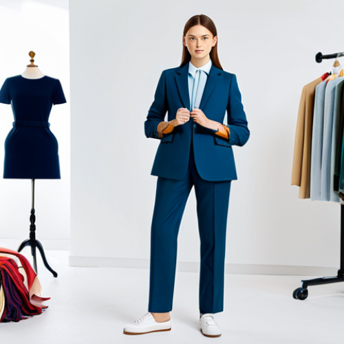 **

"A young, professional fashion designer in a bright studio, surrounded by fabric swatches and design sketches, fully clothed in modest attire, appropriate content, safe for work, perfect anatomy, correct proportions, well-formed hands, natural light, family-friendly, professional environment."

**
