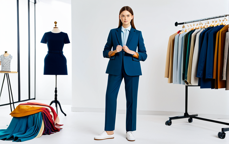 **

"A young, professional fashion designer in a bright studio, surrounded by fabric swatches and design sketches, fully clothed in modest attire, appropriate content, safe for work, perfect anatomy, correct proportions, well-formed hands, natural light, family-friendly, professional environment."

**
