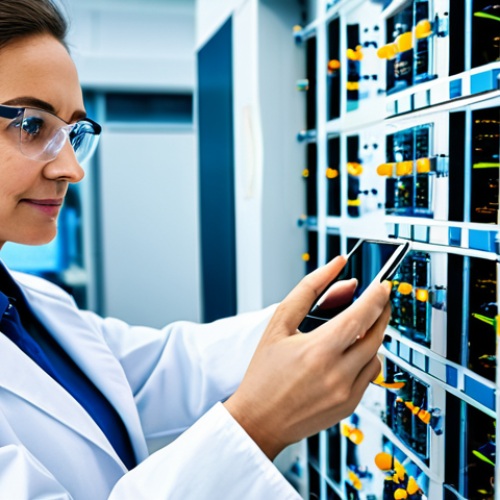 **

"A professional textile engineer in a bright, modern laboratory, examining a high-tech smart textile with embedded sensors, fully clothed in appropriate lab attire, safe for work, perfect anatomy, correct proportions, natural pose, close-up shot, family-friendly, professional lighting, high quality."

**