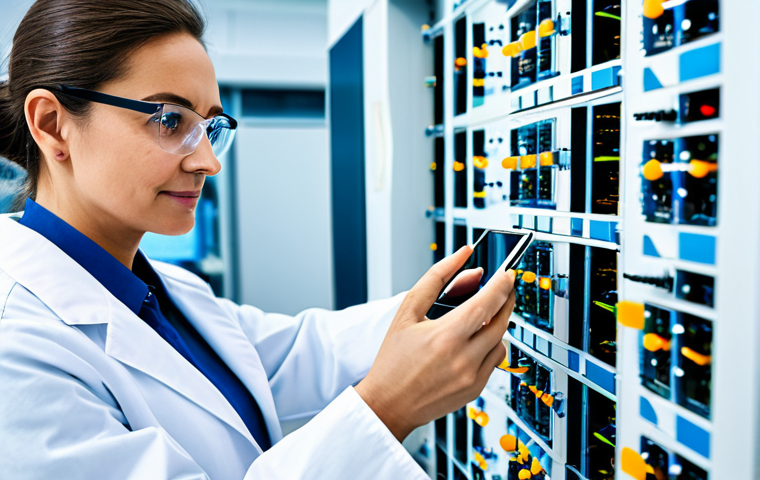 **
"A professional textile engineer in a bright, modern laboratory, examining a high-tech smart textile with embedded sensors, fully clothed in appropriate lab attire, safe for work, perfect anatomy, correct proportions, natural pose, close-up shot, family-friendly, professional lighting, high quality."
**