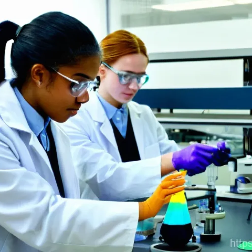 섬유기사와 실기시험 준비 사례 - **Image Prompt 1: High-Precision Textile Chemistry Laboratory**
    A group of three diverse young a...