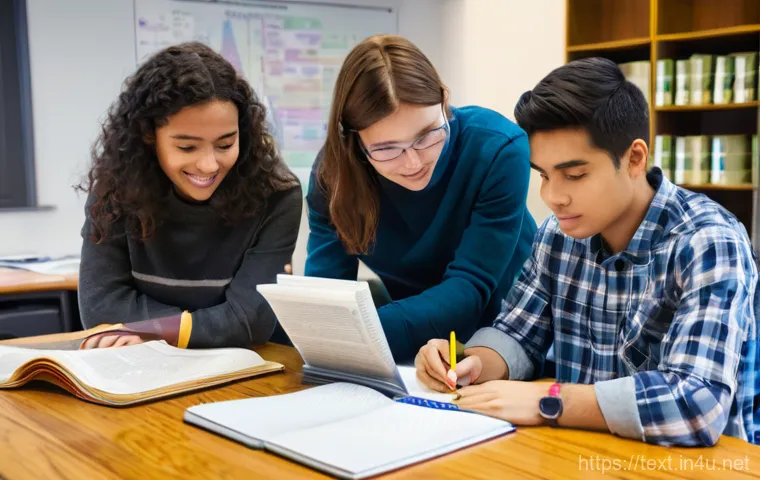 섬유기사와 실기시험 준비 사례 - **Image Prompt 1: High-Precision Textile Chemistry Laboratory**
    A group of three diverse young a...