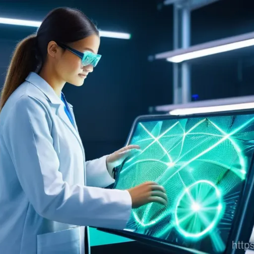 섬유기사 자격증의 효용과 미래 - A vibrant, futuristic laboratory scene where diverse textile engineers, male and female, in clean la...