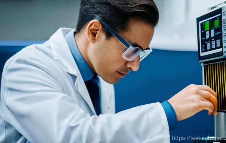 섬유기사 자격증의 효용과 미래 - A vibrant, futuristic laboratory scene where diverse textile engineers, male and female, in clean la...