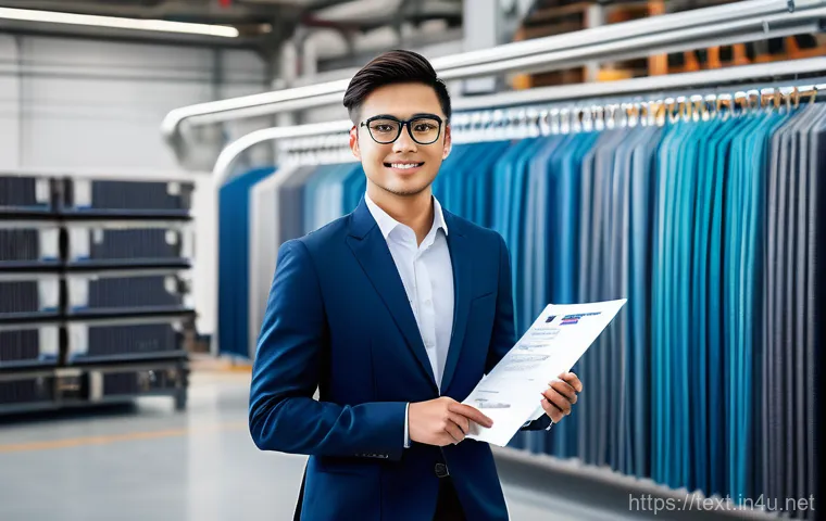 섬유기사 시험 응시 절차 - A diverse team of male and female textile engineers in a cutting-edge, brightly lit research and dev...