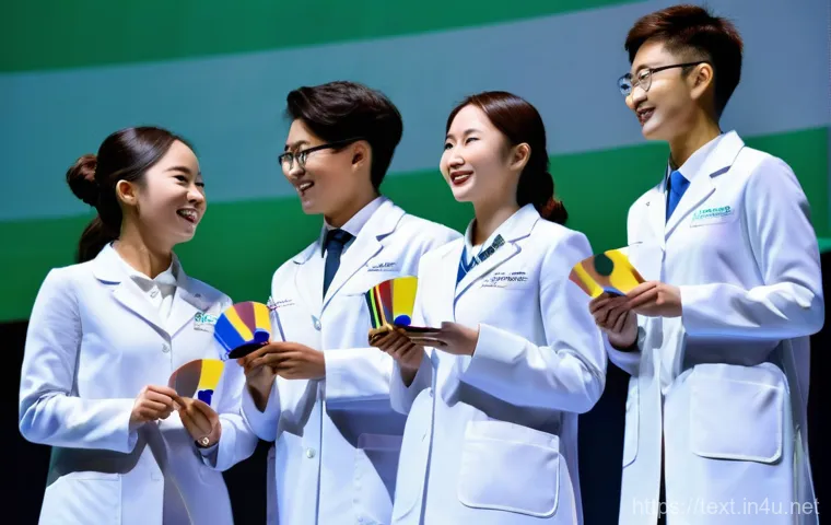 섬유기사 실기시험의 중요성 - A highly focused female textile engineering student, wearing a pristine white lab coat and safety go...