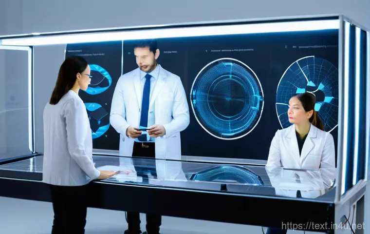 섬유기사 자격증과 관련 직업군의 전망 - **Image Prompt 1: Future of Smart Textiles and Advanced Composites**
    A futuristic, brightly lit ...