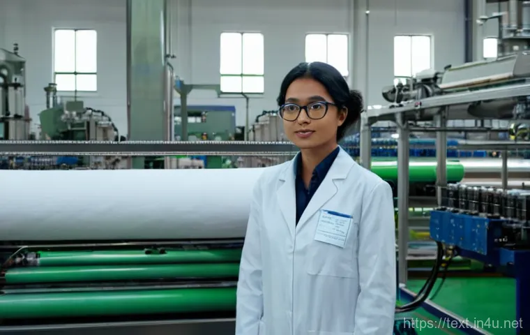 섬유기사 자격증과 관련 직업군의 전망 - **Image Prompt 1: Future of Smart Textiles and Advanced Composites**
    A futuristic, brightly lit ...