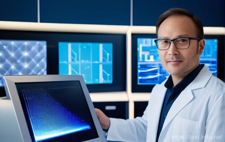 섬유기사 합격률 분석 - A confident female textile engineer in her early 30s, wearing a clean white lab coat over a professi...