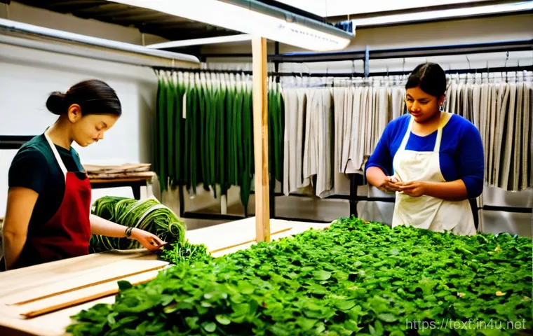 섬유기사 자격증 취득 후의 이점 - **Prompt 1: Textile Innovation and Future Leaders**
    A vibrant, modern textile research and devel...