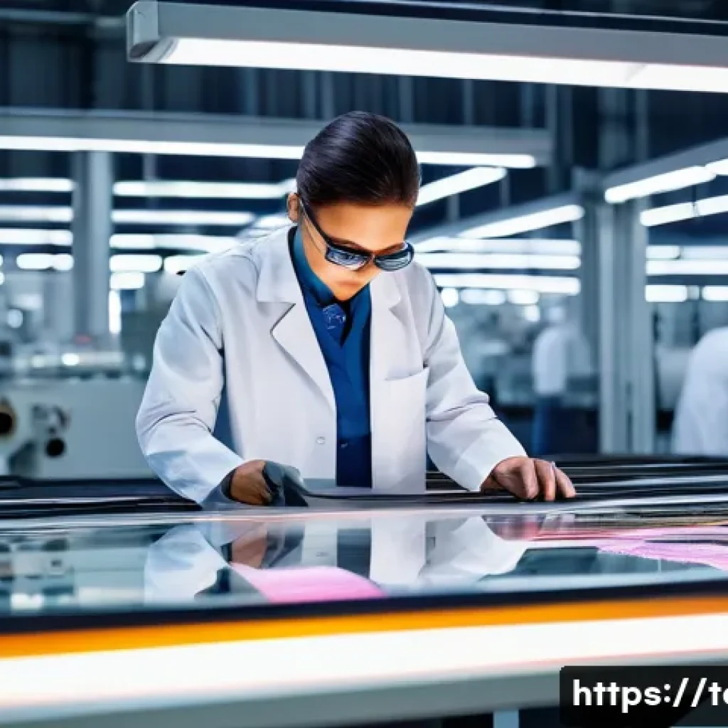 섬유기사 자격증과 유사 자격증 비교 - A professional textile engineer in a modern factory setting, wearing safety glasses and a lab coat, ...