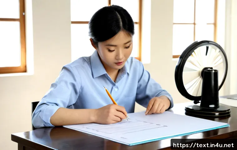 섬유기사 필기 시험 난이도 - Photorealistic vocational textile engineering exam preparation scene, focused adult student in neat ...